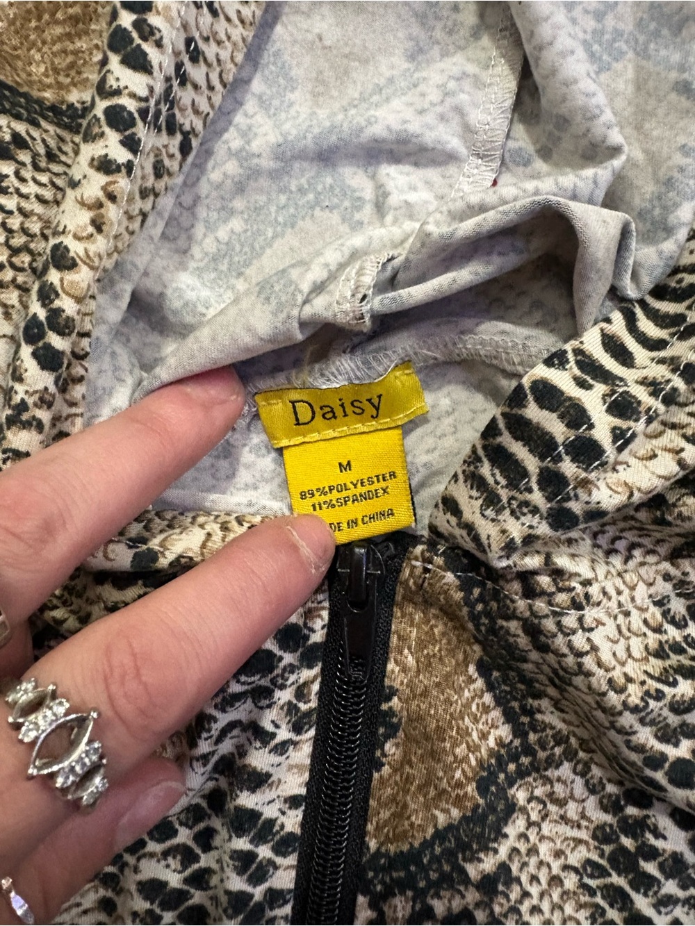 Daisy Animal-Print Bomber Jacket in Brown and Black